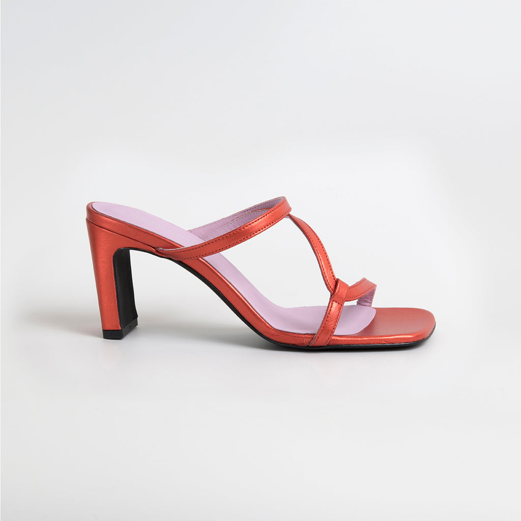 LILY - Orange Metallic Sandals