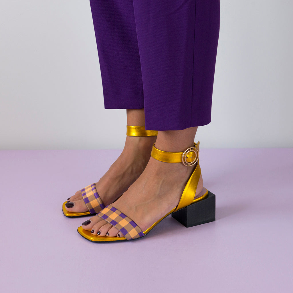 LOLITA - Gold/Purple Sandals