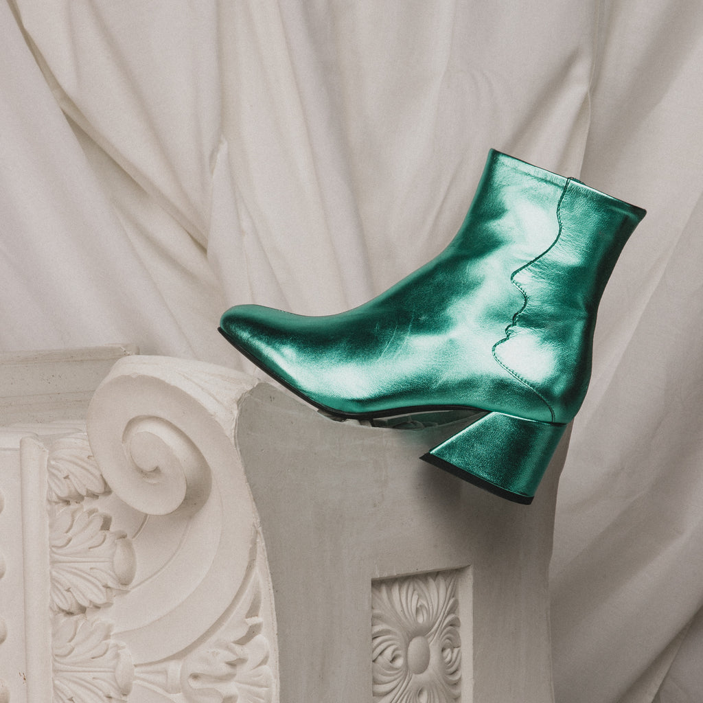 GALAXY - Emerald Green Metallic Boots