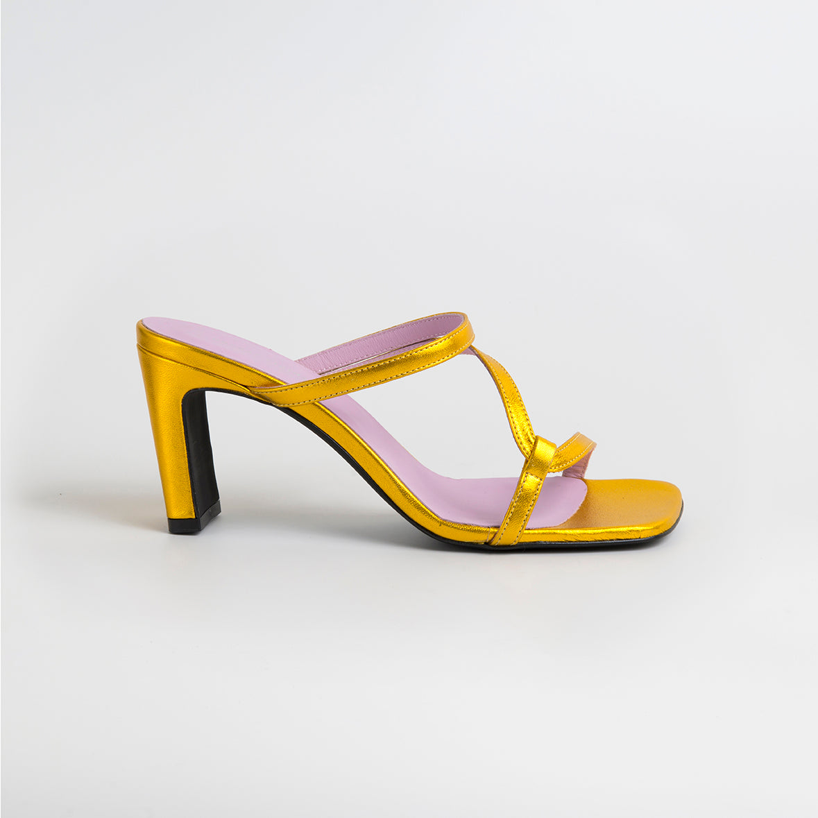 Lily Iridescent Rhinestones Chunky Heels Sandals 10 / Gold