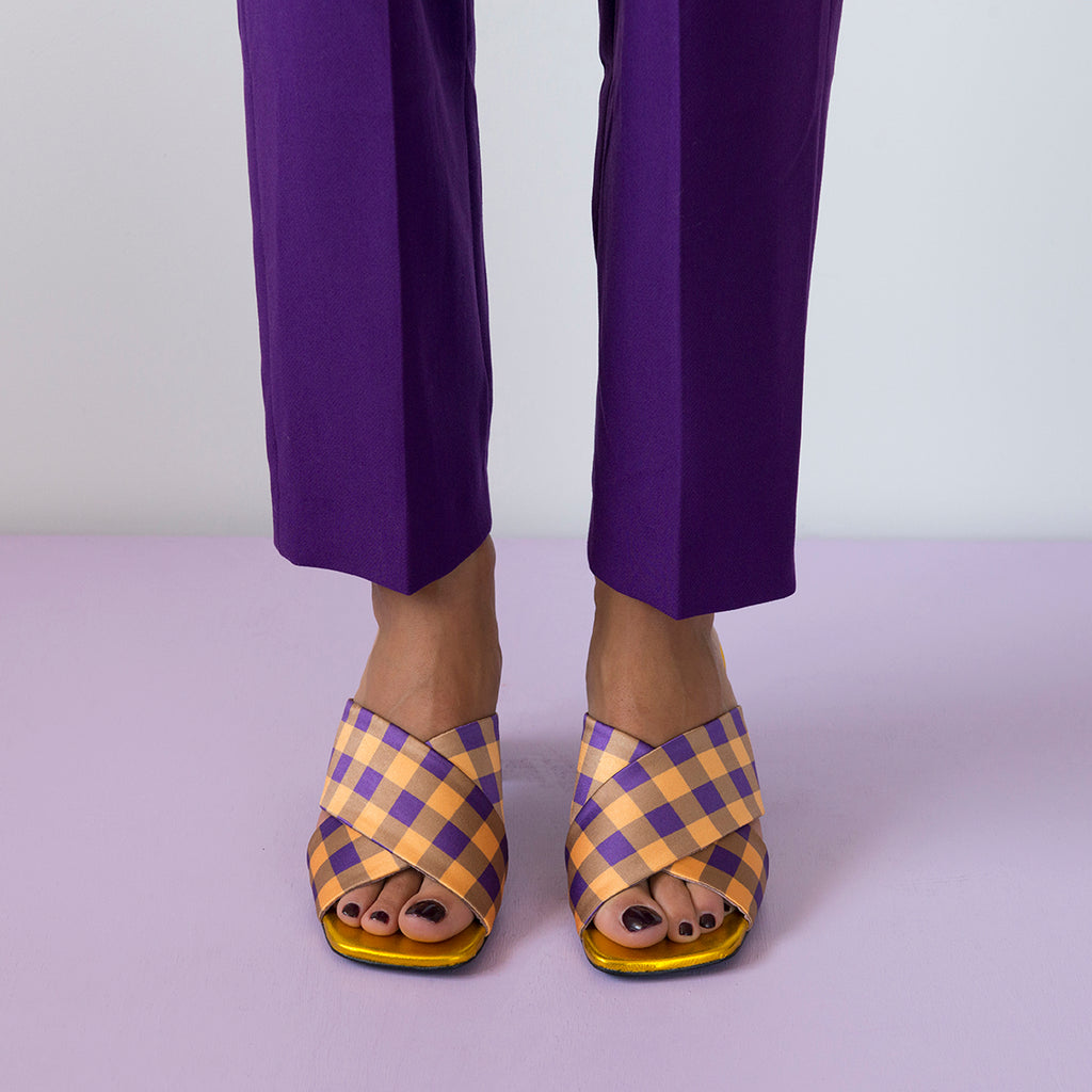 MADGE - Gold/Purple Sandals