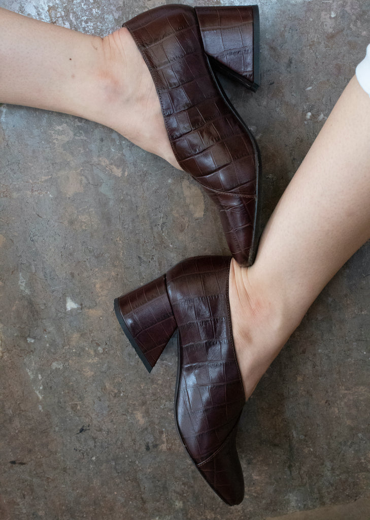 DALE - Brown Leather Pumps