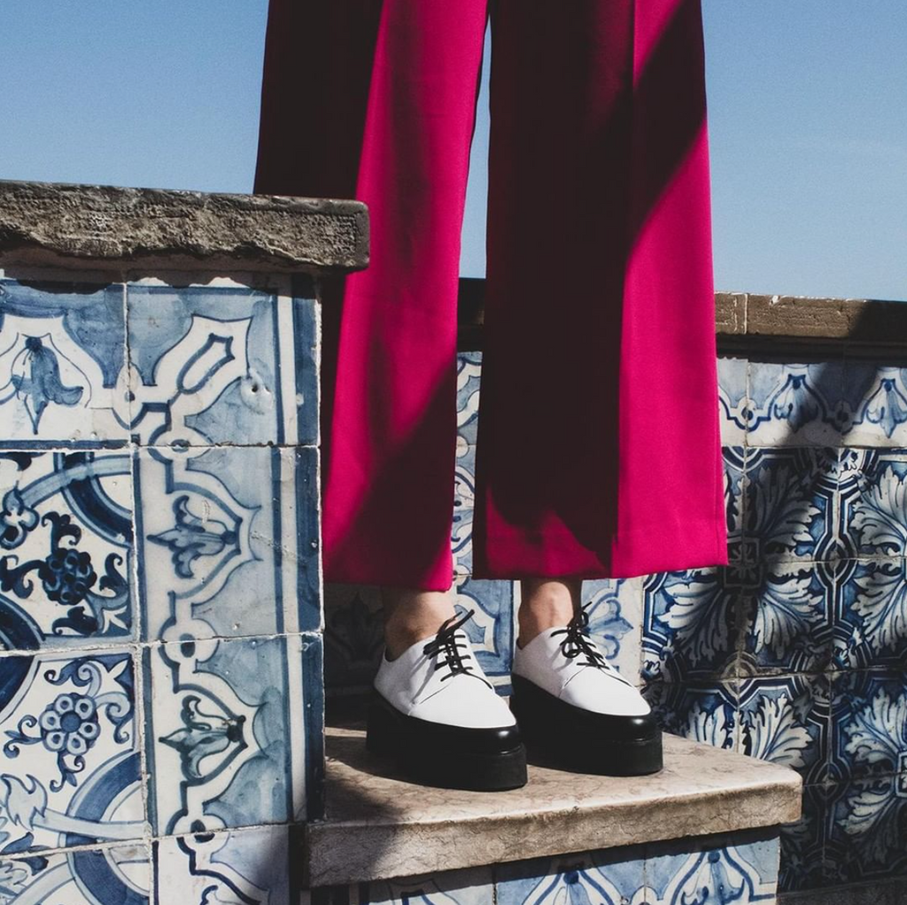 White 2025 leather creepers